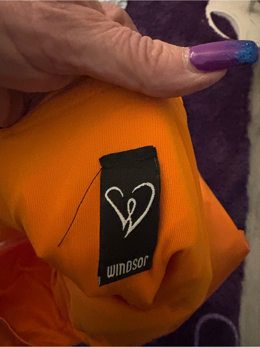 Windsor Bright Orange Dress with Heart Logo - Picture 3 of 5